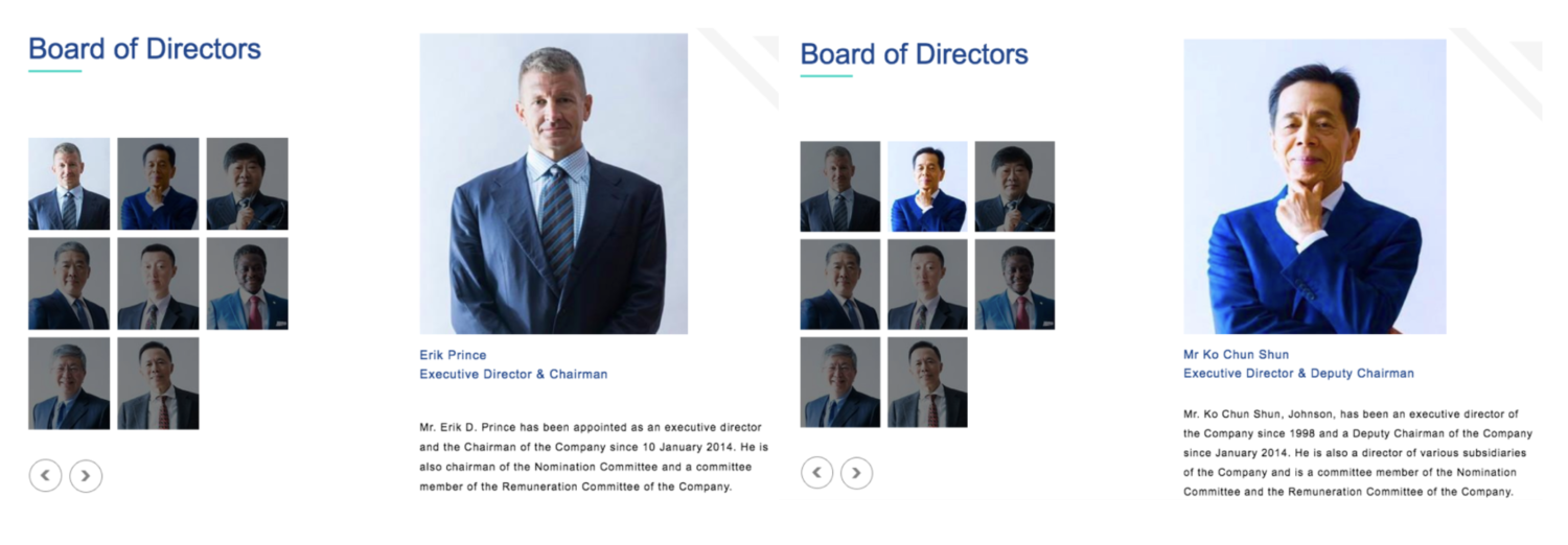 Erik Prince Johnson Ko Frontier Services Group