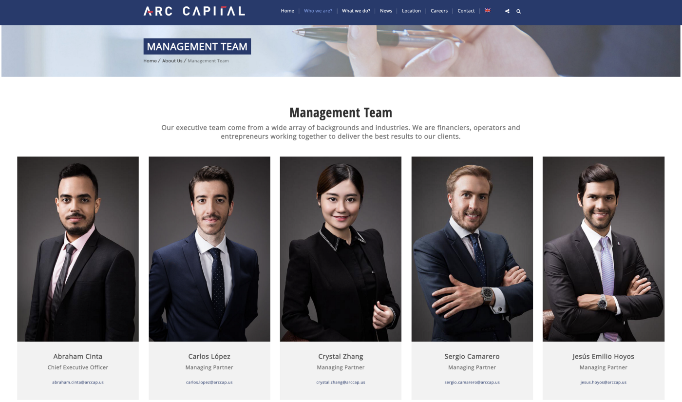 DWAC Arc Capital Management Team website image