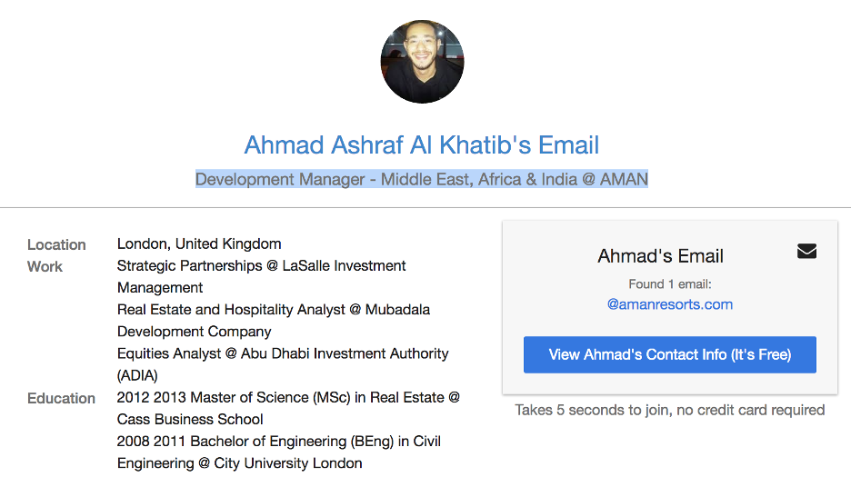 Ahmad Al Khatib listed working at Aman