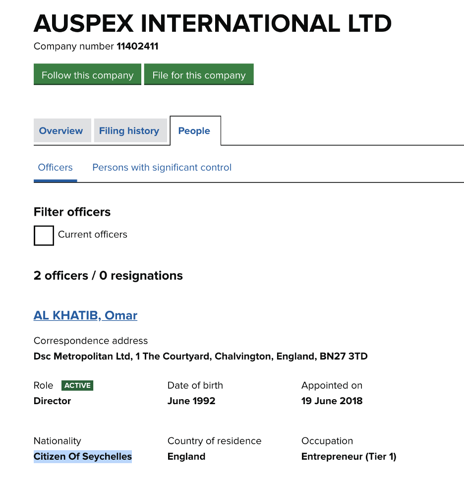Auspex Khatib Seychelles