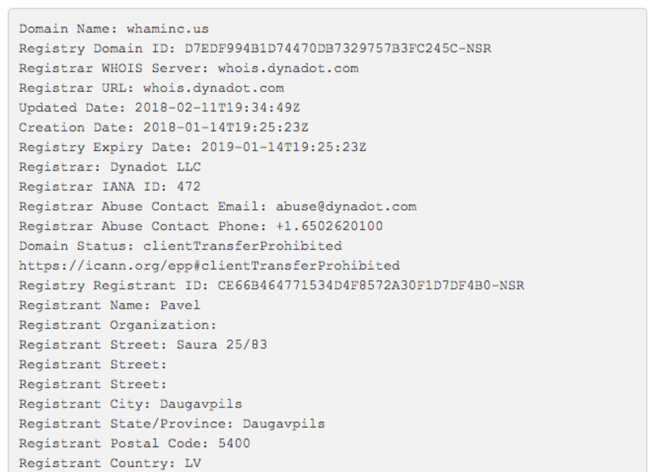Wham inc whois