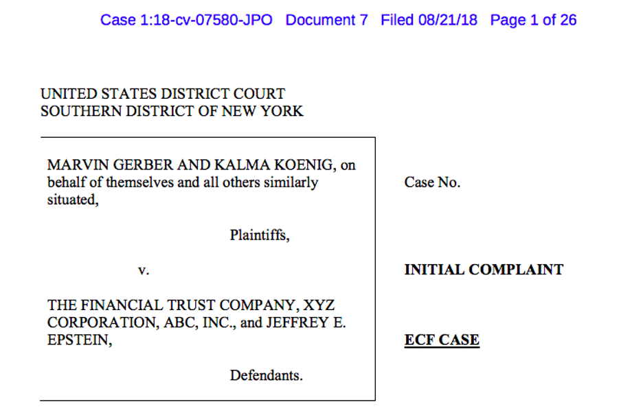 Hoffenberg Epstein complaint