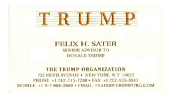 Felix Sater business card